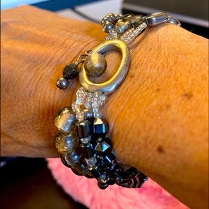 Silpada sterling 925 hematite stretch bracelet